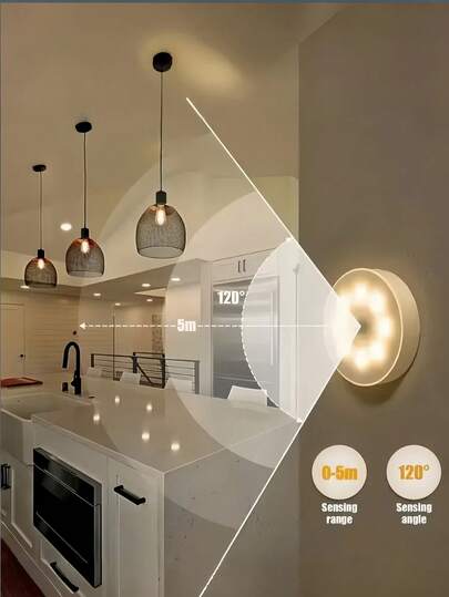 Pieces Of Warm White/Cold Wit Motion Sensing Night Lights Adjustable Brightness, Automatic On/Off, Perfect Bedside, Staircases, Under Cabinets Wardrobes, Bedroom view 5