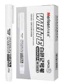12/5/1 Pc(S) White Fine Tip Waterproof Drawing, Graffiti, Marker Pen, Permanent Neutral Pen For Fabric, Wood, Marking (Standard Size Is 5 Pcs Per Pack) Back To School