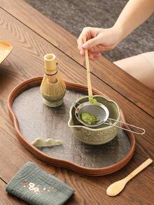 [日本抹茶] 绿色抹茶仪式套装 - 10 件日本竹茶具 - 抹茶杯、抹茶碗、完整的传统装饰礼物 - 彩色 - 查看 7