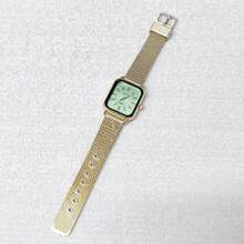 Women's Square Silicone Watch - màu xanh lá - Xem 2