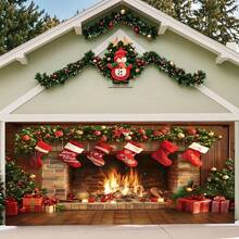 1 peça de fundo de lareira de fibra de poliéster para Natal - faixa de decoração de festa multiuso, sem necessidade de eletricidade, ideal para fotografia de feriados, cabine de fotos e eventos de celebração, decoração de Natal