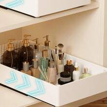 Organizer per cassetti da cucina a 2 livelli, contenitore per piccoli oggetti di grande capacità a strato singolo, organizer per armadietti in metallo estraibile, contenitori per cucina e soggiorno, organizer e contenitore per la casa, senza fori, bianco