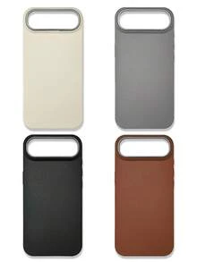 4-Pack Luxury Leather Texture Phone Cases, Compatible With IPhone & Galaxy, Black, Grey, Brown, Beige - Multicolor - View 63