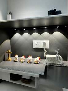 1pc Modern LED Cabinet Light, Motion Sensor LED Cabinet Light, Motion Sensor Bar Light, Cat Eye Small Mountain Light Effect, Built-In Adhesive Wireless Magnetic USB Rechargeable, 3-Color Dimmable - Suitable For Kitchen, Bedroom, Wardrobe, Display Cabinet, Home Decor Lighting, Fashionable Modern Design, Lightweight Plastic Construction, Adjustable Brightness, Home Organization, Kitchen Upgrade, Battery Capacity: 150/200/300/400/500mAh - Cat's Eye Cabinet Light - View 7