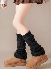 1双毛茸茸的狐狸毛腿套，加厚舒适长款腿套，优雅、舒适、柔软，洛丽塔风格蝴蝶结装饰踝部腿套，可爱、甜美、百搭 - 彩色 - 查看 6