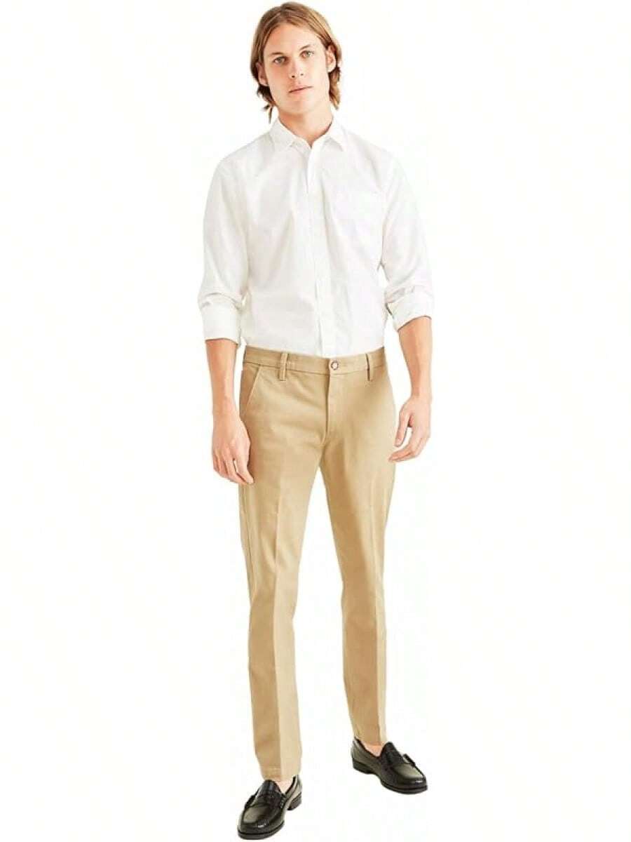 Mens Khaki Flex Work Pants - New British Khaki - View 1