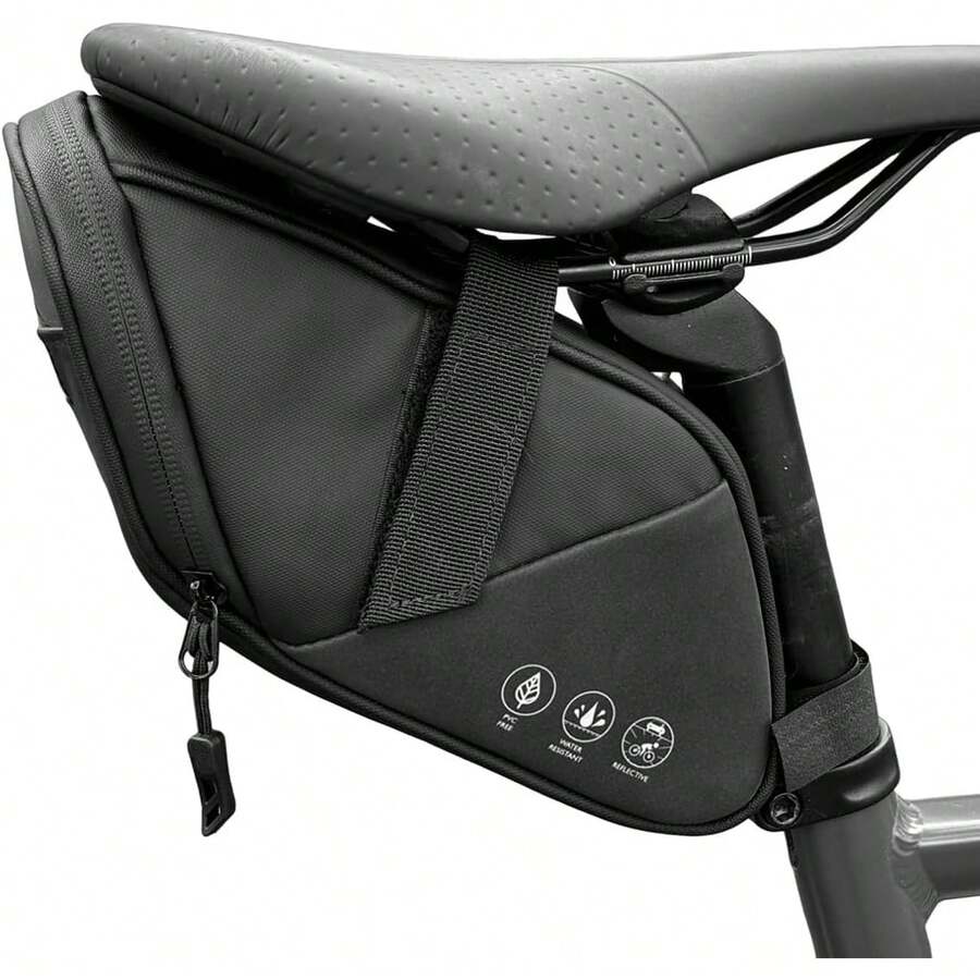 Danuosie - Bolsa de asiento de bicicleta, resistente al agua, para debajo del asiento, paquete de asiento de ciclismo para bicicletas de carretera de montaña y viajeros, 1 L, Negro -, Una talla, Bolsa - 1 - Ver 1