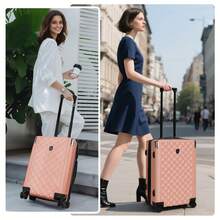 Suitcase Three Size 20"/24"/28",Expandable Hardside With Double Spinner Wheels & TSA Lock,Carry On Luggage Travel Suitcase Suit Case Durable Travel Luggage,Travel And Vacation Companion, Student Suitcase For Back-To-School Season - MEATY-PINK - 查看 2