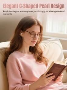 Kinglucky Clip-On Earbuds, Open-Fit Wireless Bluetooth 5.4 Headphones With Microphone, 50-Hour Battery Life, Noise Cancelling, Waterproof, Sports Earbuds, Comfortable For Workout, Compatible With IOS And Android Phones, Gaming Headset With Speaker And Microphone, Holiday Gift, Valentine's Day Gift, Christmas Gift, Essential For Autumn/Winter Vacation, Must-Have For Camping And Travel, Travel Accessories, Camping Supplies - Gold - View 4