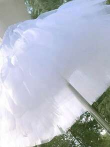 1 件 35 厘米短款洛丽塔衬裙，柔软薄纱裙撑裙，适合洛丽塔 COS 秋季服装，女士 - 白色 - 查看 4