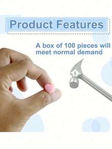 100pcs Multicolor Heart Shape Push Pins, Thumb Tacks,Suitable For Cork Board,Wall Hanging, Bulletin Board, Christmas Decoration, Holiday Gifts, Valentine's Day Gifts