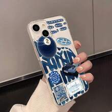Funda de Teléfono Transparente Estilo Azul Profundo para  17/17 Pro/17 Pro Max, 16/16 Plus/16 Pro/16 Pro Max,  15/15 Plus/15 Pro/15 Pro Max,  14/14 Plus/14 Pro/14 Pro Max,  13/13 Pro/13 Pro Max,  12/12 Pro/12 Pro Max,  11/11 Pro/11 Pro Max.Resistente a los golpes, a la suciedad y con cobertura completa. - transparente - Ver 9