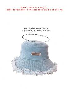 Raw Hem Bucket Hat Letter Label Basin Hats Stylish Versatile Lightweight Fisherman Hats(NA&AN Random Letters) -1
