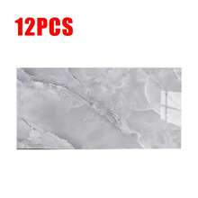 12X Faux Marble Tile Wall Stickers Are Pasted In The Kitchen, Bathroom And Home Decoration GREY - Grey - View 8
