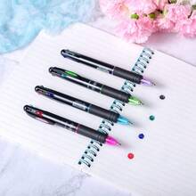 4 Pack 0.7mm 4-In-1 Multicolor Ballpoint Pen,4-Color Retractable Ballpoint Pens For Office School Supplies Students Children Gift - 預設 - 查看 2