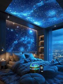 1 قطعة مصباح إسقاط سماء نجمية موجية/أورورا، يعمل بالطاقة USB، ديكور مرحلة حفلات RGB، مصباح ليلي طاولة جو الأجواء، مصباح إسقاط ديكور داخلي، مصباح إسقاط بريموت كنترول، مناسب لديكور الأثاث والسقف والأعراس والحفلات وعيد الحب والميلاد وهالوين والسفر - ضوء متعدد الألوان - مشاهدة 13