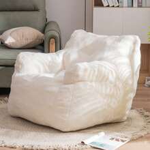 Bean Bag Chairs, Tufted Soft Stuffed With Filler, Fluffy And Lazy Sofa,Bean Bag Chair For Adult, Imperial Lounger Giant Chair For Bedroom, Living Room, White - 白色 - 查看 9
