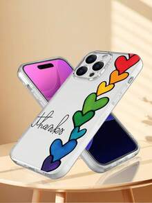 1 pezzo Custodia per telefono creativa con motivo a cuore arcobaleno, adatta come regalo per famiglia, amici, coppie, guscio protettivo trasparente e morbido compatibile con 17/16/15/14/13/12/11/7/8/XR/XS/Plus/Pro/Pro Max e serie Galaxy S/A, perfetta per regali di vacanza