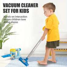 1 Set Kids Simulation Vacuum Cleaner Toy, Children's Pretend Role Play Cleaning Toys, Toy Vacuum Cleaner With Light & Realistic Sounds, Realistic Suction Pretend Play Housekeeping Kit, Pretend Role Play Household Interactive Cleaning Toys, Role-Playing Toys For Kids Aged 3+ - Multicolor - View 10