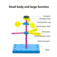 1 pieza Medidor de dirección del viento DIY - Un proyecto científico sencillo para niños - Kit de manualidades DIY - Experimento científico - Paquete de materiales hechos a mano - Creación científica - Mejora las habilidades prácticas - Material ABS - Diseño ligero - Fácil instalación - Adecuado para actividades familiares, actividades al aire libre, actividades en el hogar - Decoración de arte de jardín - Artículo decorativo para el techo
