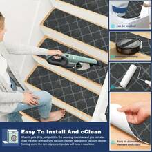4/7/15pcs Carpet Stair Treads, Suitable For Stair Steps, Protect Elderly And Pets, Non-Slip Stair Mats, Trimmable And Reusable, Reinforced Edges, Durable Stair Covering Pads - Multicolor - View 5