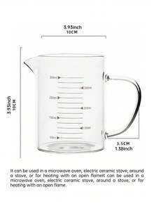 1PC高硼硅玻璃双耳炖锅-0.35/1.6L大容量+耐高温高硼硅玻璃双耳炖锅-心形熊柄家用煲汤煮奶简约风格透明锅身圆形耐热双耳适用于明火微波炉