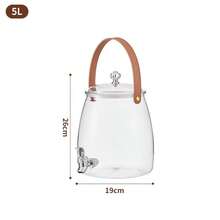 1个家用冷水壶，无支架，水龙头式果汁饮料分配器，柠檬水水果茶桶，冷水壶，防漏手柄水桶 - 彩色 - 查看 9