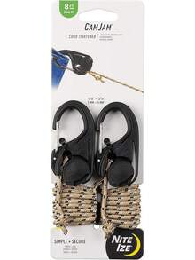 Nite Ize NCJ-25-2R3 CamJam - Tensor de Cuerda de Amarre con Clip de mosquetón, Paquete de 2 con cordón, Negro, 2 Unidades - Plástico - Ver 13