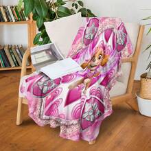 Paw Patrol 1 pieza Manta de franela de Paw Patrol - Manta suave y cálida, diseño de dibujos animados lindo adecuado para dormitorio, sala de estar, dormitorio, sofá, camping, viaje, picnic, todas las estaciones