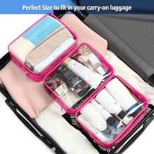 12/6 حقيبة شاطئ صيفية مجموعة أكياس مستحضرات التجميل الشفافة من البي في سي مع سحاب ومقبض، حقيبة سفر محمولة، حقيبة منظمة للرحلات والعطلات، ضروريات السفر، اكسسوارات السفر، حقيبة مستحضرات تجميل مقاومة للماء للسفر للحمام، سعة كبيرة للرجال والنساء