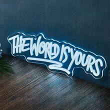 "The Word Is Yours" Neon Sign - USB-Powered Wall Art With 8 Vibrant Colors, Adjustable Text LED Light For Home Office Bar Cafe Wedding Party Decor, Anniversary Valentine's Gift, Ambient Lighting | Customizable Light Decor | Colorful Neon Lights, Neon Signs For Wall Decor
