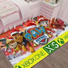 1/3/4 piezas Alfombras con temática de Paw Patrol navideña, agrega magia alegre a tu habitación; adecuada para sala de estar, dormitorio, etc.