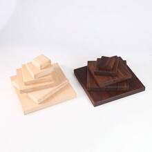 Walnut & Beechwood Display Gift Base, Figurine Doll Stand, Minimalist Jewelry Tray Display Rack