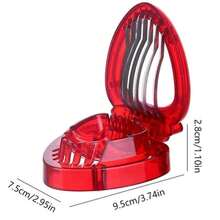 Conjunto de 2 peças de descascador de morango, cortador de talos e fatiador de morango, fatiador de ovos, cortador de uvas, bandeja de frutas, batatas, abacaxis, cenouras, cortador de tomate, descaroçador de cerejas, ferramentas para colher talos de frutas, lâmina de aço inoxidável, utensílios e utensílios de cozinha