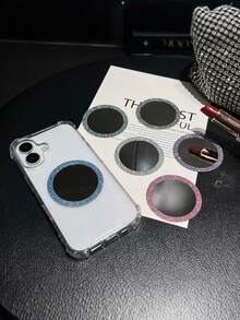 Sparkling Wireless Magnetic Coil With Mirror Magnetic Ring For Makeup Ultra-Thin, Suitable For MagSticker Ring - Magnetic Ring Compatible With MagMagnetic Wireless Charger Case, Compatible With IPhone 17 16 15 14 13 12 Pro Max Galaxy Android Accessories