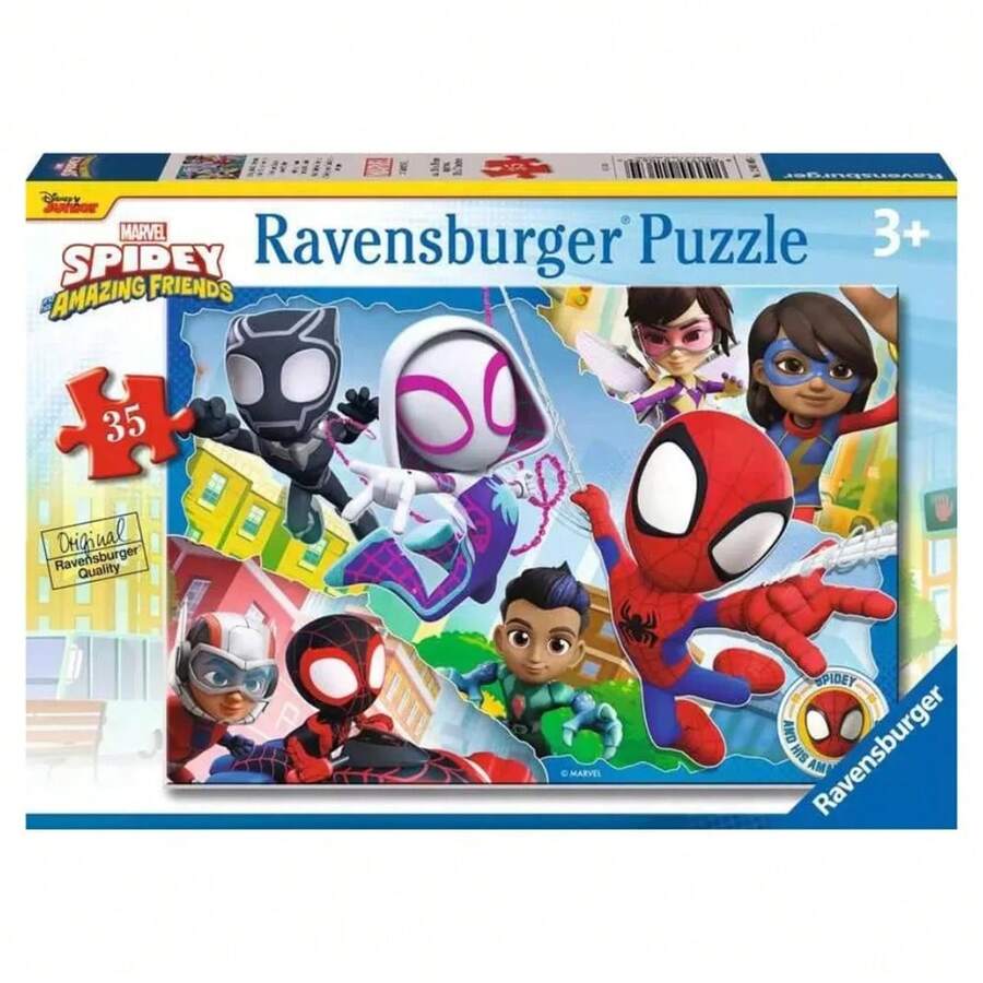Ravensburger QUEBRA-CABEÇA - E SUA EQUIPE DE SUPER-HERÓIS, 35 PEÇAS, 01065, ENVIO EXPRESSO DE 24 A 48 HORAS NA PENÍNSULA, LOJA OFICIAL LICENCIADA, BRINQUEDOS, SÉRIE, DESENHOS ANIMADOS, SUPER-HERÓIS - Vermelho - Ver 1