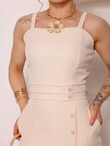 Women's Set Shorts Skirt And Tank Top Premium Tailoring Elegant Summer Fashion 2026 - 奶油 - 查看 10