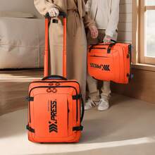 17 Inch Underseat Carry On Luggage Airplane Approved Water-Resistant Small Softside Rolling Suitcase Lightweight Personal Item Travel Duffle Bags - 橘色 - 查看 8