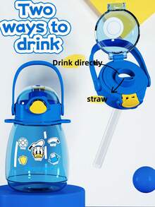 Disney 1 PIEZA Taza grande de 1000ml/34oz con diseños autorizados de , , Princesa , con dos pajitas y asas portátiles, dos métodos de bebida con cordones ajustables, con pegatinas DIY aleatorias, regalo de Navidad, Halloween, Acción de Gracias, cumpleaños (algunas partes pueden ser aleatorias)