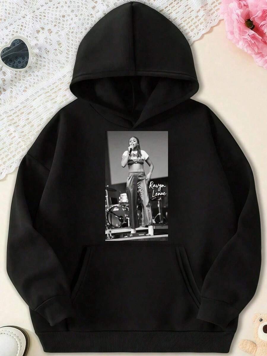 Gray Stage Back View  Black And White Spotlight Drama  Metallic Outfit Look  Pop Rock Merch Artwork Hoodie,Fall Hoodies,Men's Fall Clothes,Street Wear,Halloween,Mens Hoodies,Y2k Clothes,Jesus Hoodie,Thanksgiving Day,Nightmare Before Christmas,Christmas - 黑色 - 查看 1