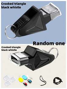 1pc Blue Or Black (Random Triangle Design) Referee Whistle, Loud 3-Tone Emergency Survival Whistle, Suitable For Basketball, Camping, Hiking, Emergencies