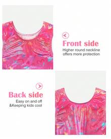 MENKEY Gymnastics Leotard - Various Styles - Children's One-Piece Style - Professional Tight-Fitting Suit - Bicycle Tight Suit - Suitable For Children's Clothing - Girl's Halloween - 粉色 - 查看 3