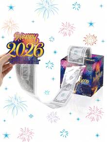1 طقم صندوق سحب النقود لألعاب نارية لرأس السنة الجديدة، صندوق ورقي لسحب النقود مع 30 كيس أوبي للهدايا النقدية، ديكور لأجواء رأس السنة الجديدة، ديكور حفلة رأس السنة الجديدة 2026، ديكورات رأس السنة الجديدة، احتفالات رأس السنة الجديدة