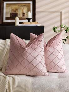 Juego de 2 fundas de cojín de terciopelo negro de 18x18 pulgadas, fundas de cojín de acento neutro suave con textura vintage para decoración de granja de lujo para el hogar, decoración navideña, regalos navideños (SIN RELLENO)