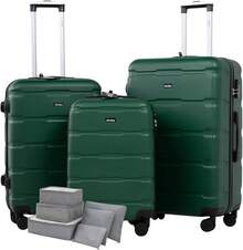 Maleta de Mano de 20 Pulgadas – Equipaje Negro Rígido – 4 Ruedas 360, Mango Telescópico y Cerradura de  – Material ABS Ultra-Duradero – Equipaje de Mano - Verde - Ver 13