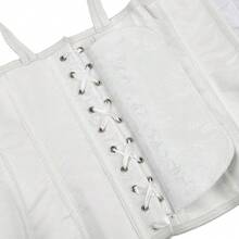 Jutrisujo White Corset For Women Bustier Top Lingerie Plus Size Straps Zipper Front Halloween Costumes - 2928-white - View 4