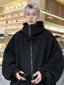 Men Zip-Up Hoodies - Black - View 2