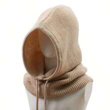 1pc New Balaclava Hat, Winter Windproof Neck Warmer Wool Hat For Women, Warm Ear Protection, Suitable For Christmas, Thanksgiving