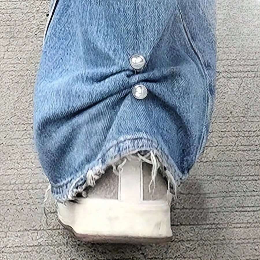 2pcs Pearl Jeans Ankle Clip, Chest Anti Light Needle, Anti Stepping Slipper Buckle, Pants Length Adjuster - 白色 - 查看 1