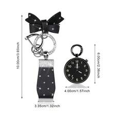 1 pezzo Portachiavi per auto con fiocco elegante e design di orologio super luminoso, appositamente progettato per la decorazione di auto di fascia alta, adatto per portachiavi e decorazioni per borse, il miglior regalo